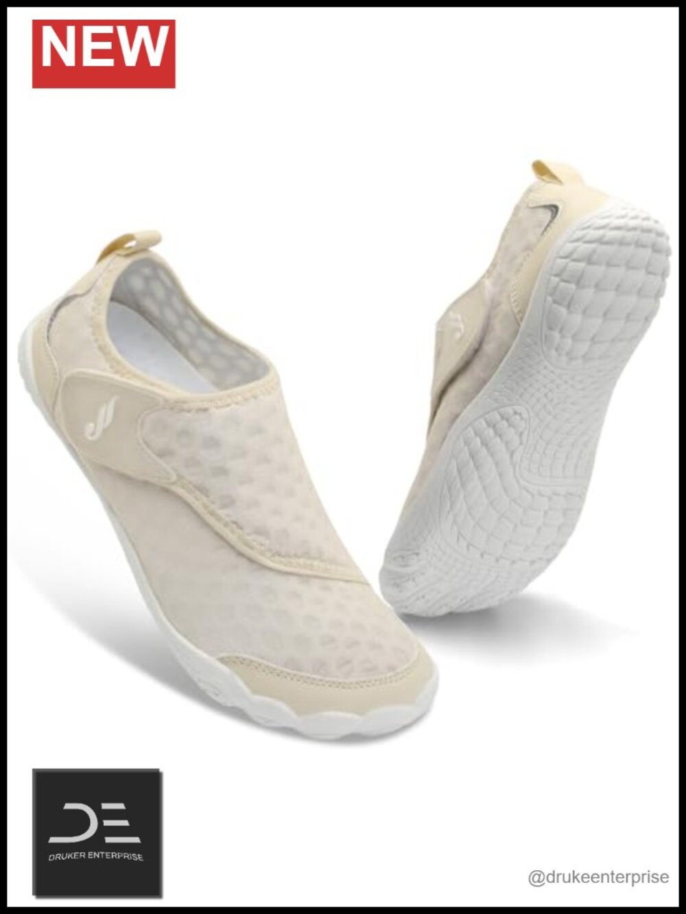 Women's Barefoot Swim Water Shoes Quick Dry Hook & Loop